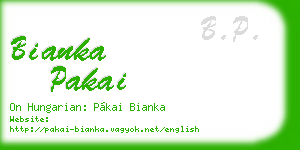 bianka pakai business card