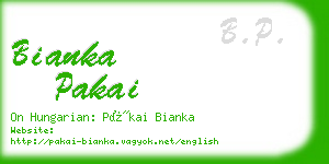 bianka pakai business card